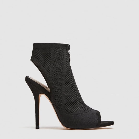 Zara Shoes - NWT • Zara • Fabric High-Heel Sandals with Zip